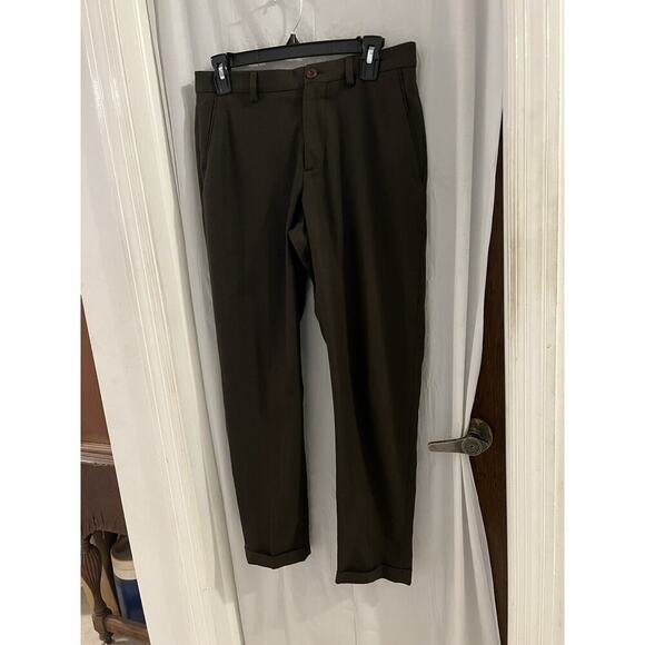 Zara Brown Tapered Cuffed Leg Trousers Sz 29 Business wear Corpcore Officewear - Picture 2 of 6